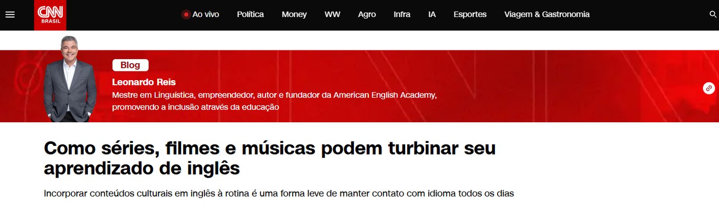 Print da matéria: Como séries, filmes e músicas podem turbinar seu inglês (CNN Brasil)