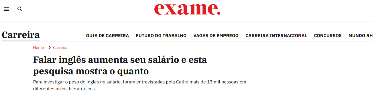 Exame: Falar inglês aumenta seu salário e esta pesquisa mostra o quanto